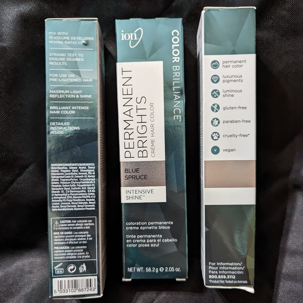 Ion Permanent Brights Creme Hair Color Pastel Blue Spruce (teal / turquoise)